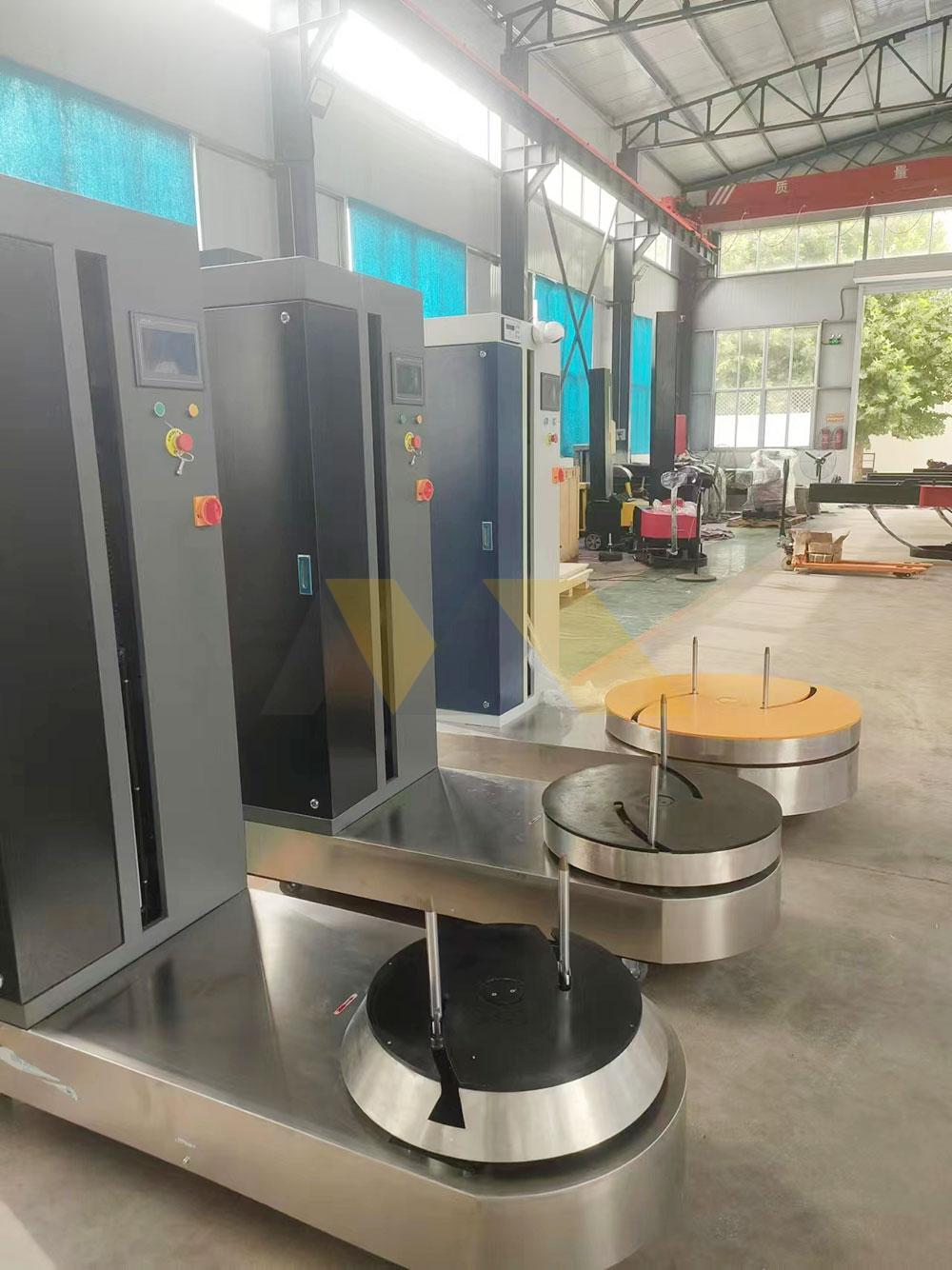 airport luggage wrapping service counter payment terminal wrapping machine