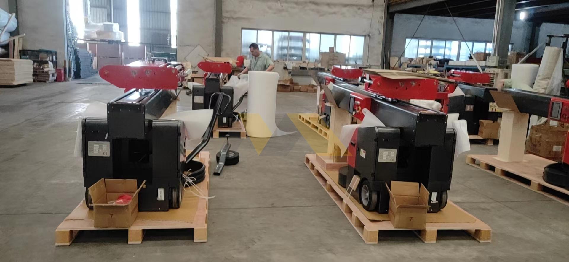 IP54 rated robotic wrapper operating in snowy warehouse