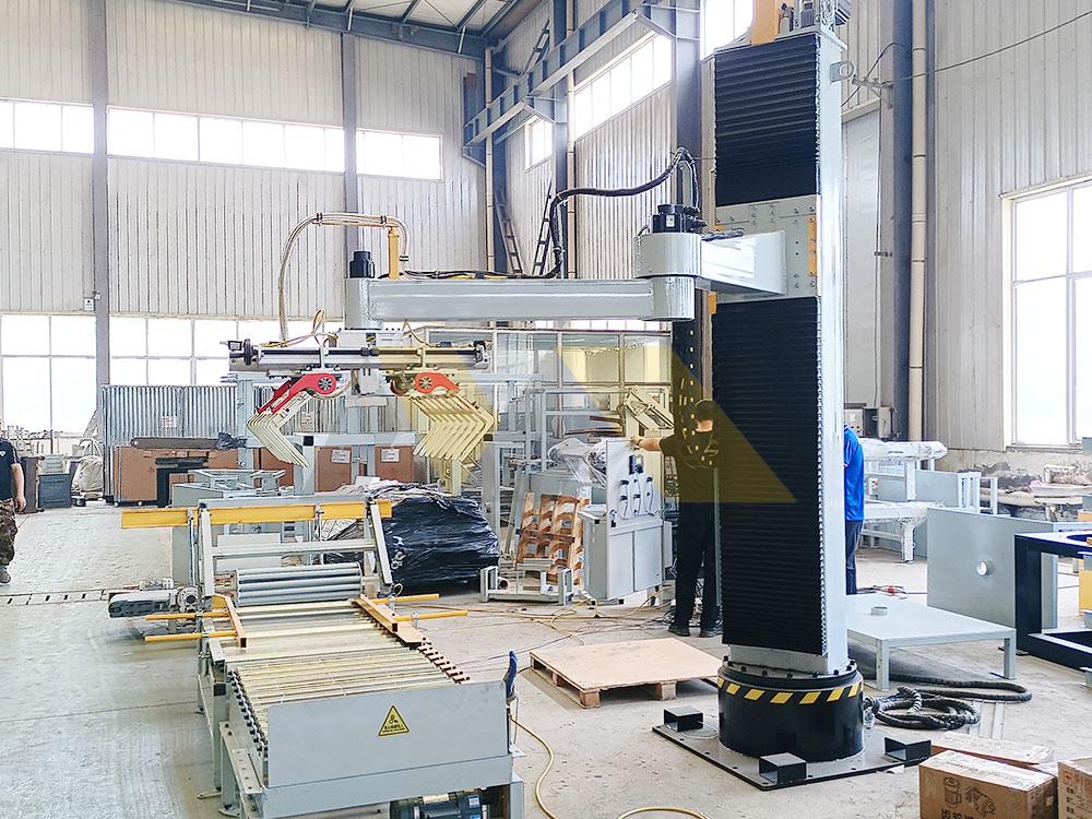 robotic palletizer arm stacking mixed-size boxes palletizer machine