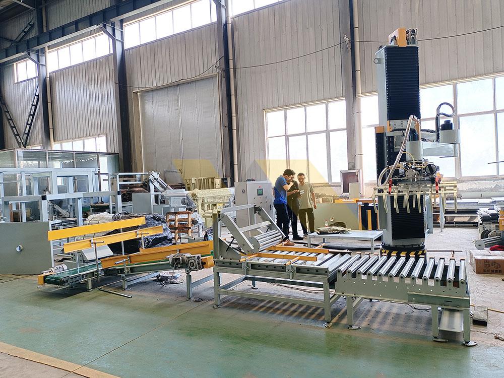 automated palletizer stacking multiple product layers precisely palletizer machine