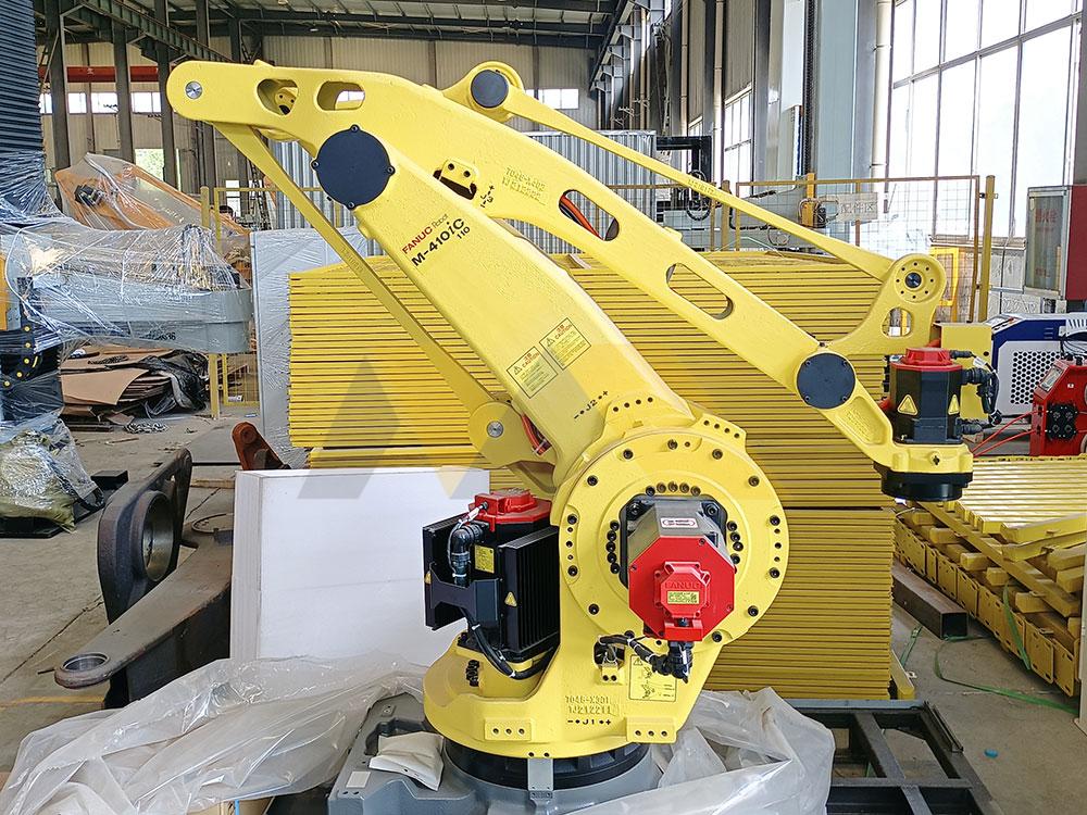 robotic arm palletizer sorting mixed-size packages automatically palletizer machine