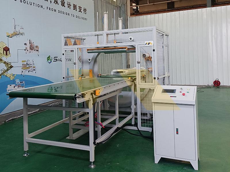 Sofa wrapping in factory setting