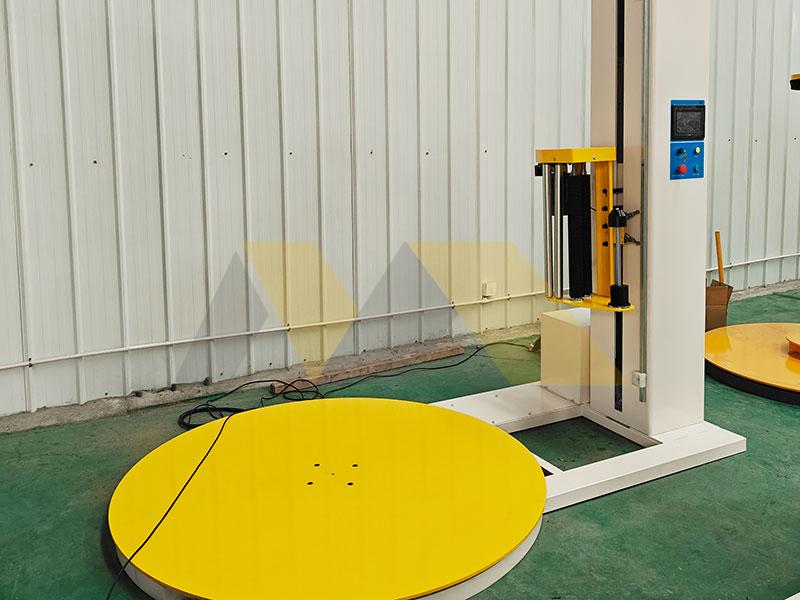 Semi-automatic stretch wrapper labeling diagram