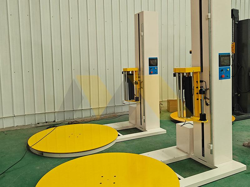 integrated packaging line pallet wrapper